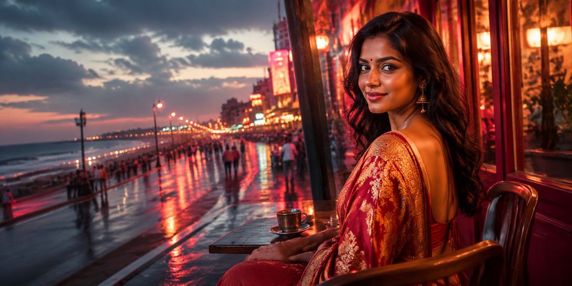 Chennai Marina Beach evening with vibrant bonuses