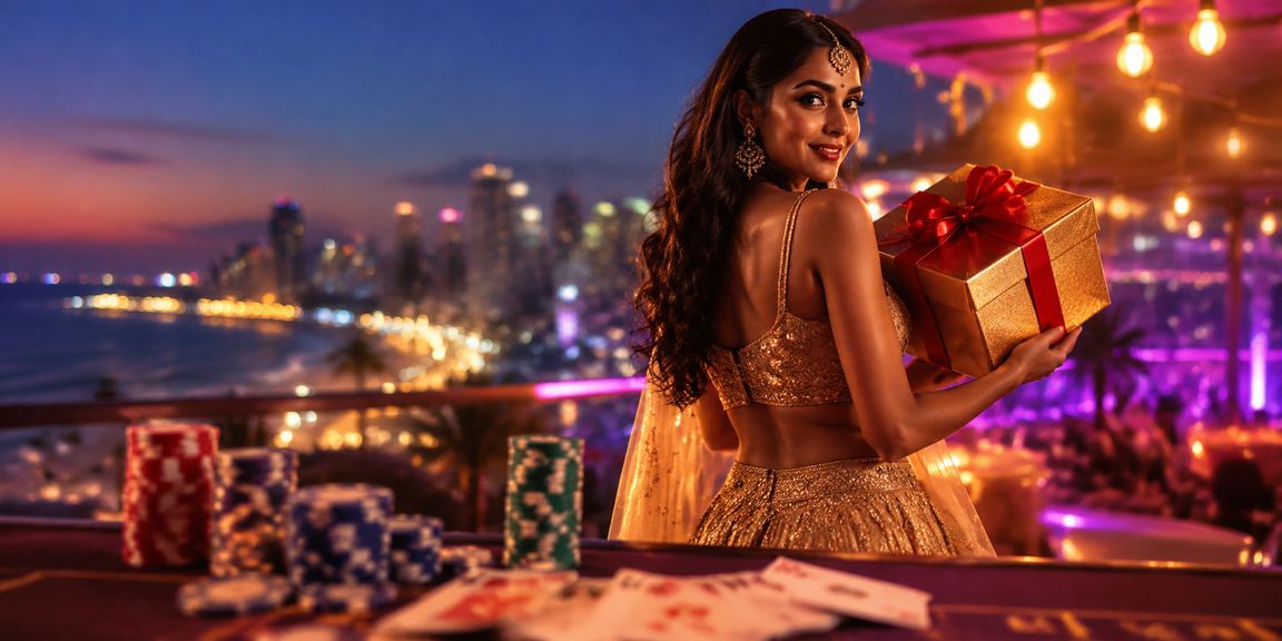 Goa casino night with poker game ambiance