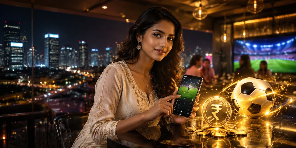 Indian football betting fan placing wager via mobile